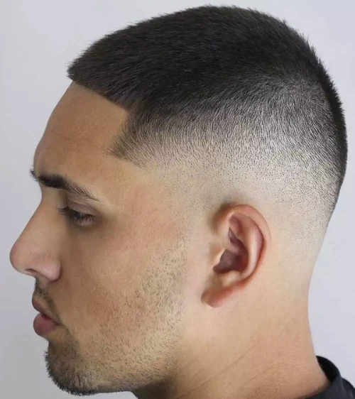 Buzz Cut with Drop Fade