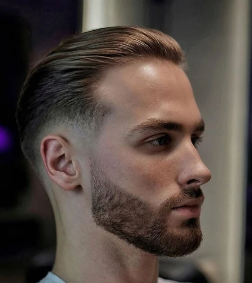 Comb Over with Low Taper Fade