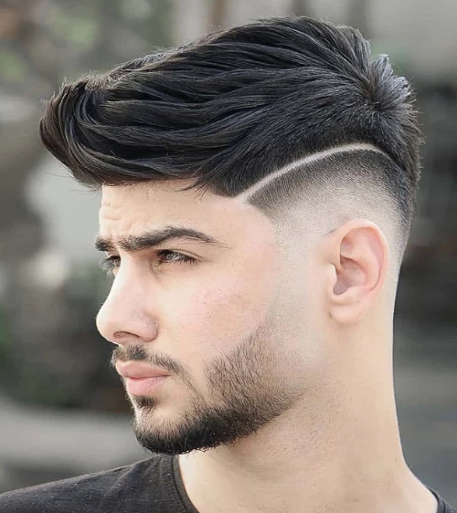  Faux Hawk with Low Taper Fade and Design