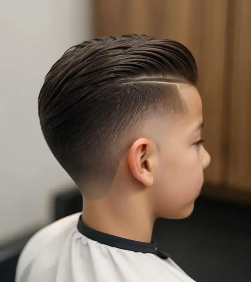 Hard Comb Over with Mid Fade