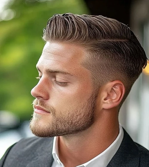 Hard Side Part with Low Taper Fade