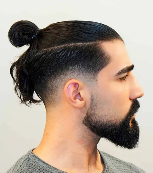 Long Hair with Low Taper Fade