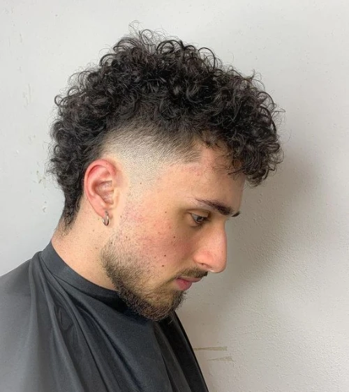 Loose Curly Mohawk Fade