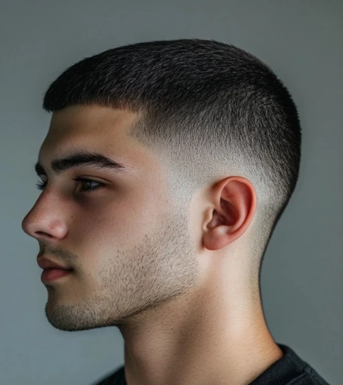 Low Taper Fade with Buzz Cut