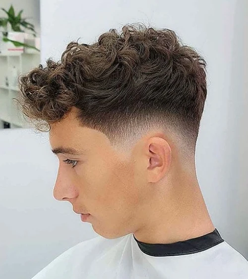  Low Taper Fade with Messy Curls