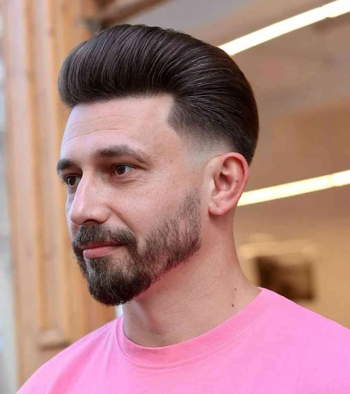  Modern Pompadour and Low Taper Fade
