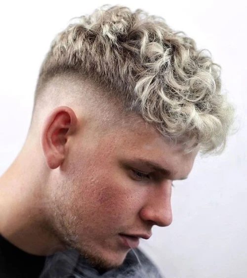 Short Blonde Waves with Taper Faded Sides