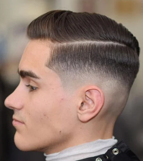 Side Part with Mid Fade