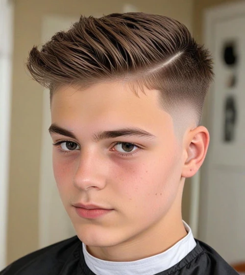 Soft Comb Over with Short Taper Faded Sides