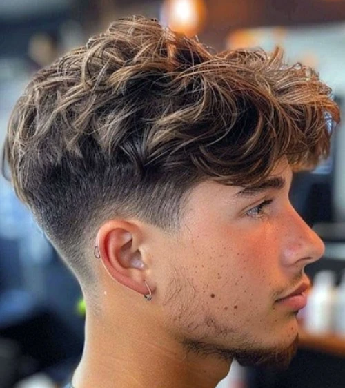 Textured Short Hair with Low Taper Fade