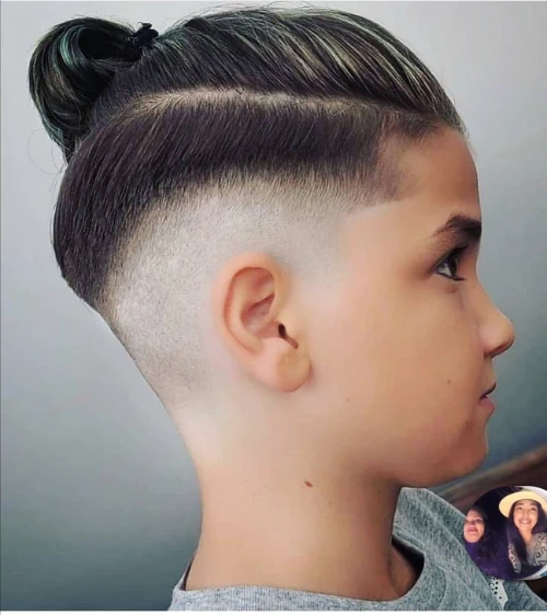 Top Knot with Mid Fade