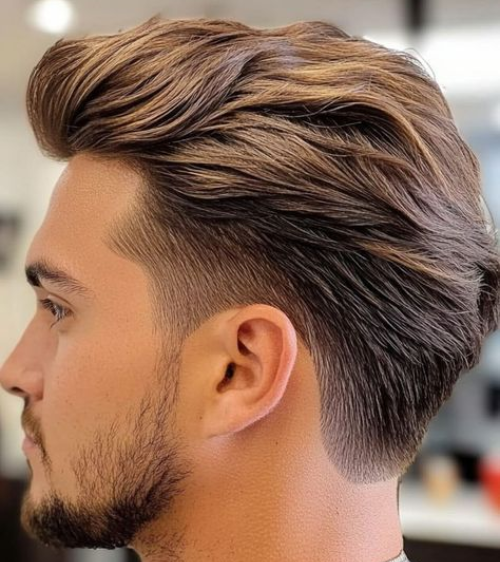 Trendy Parted Style with Mid Fade