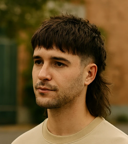 Faded Mullet with Fringe