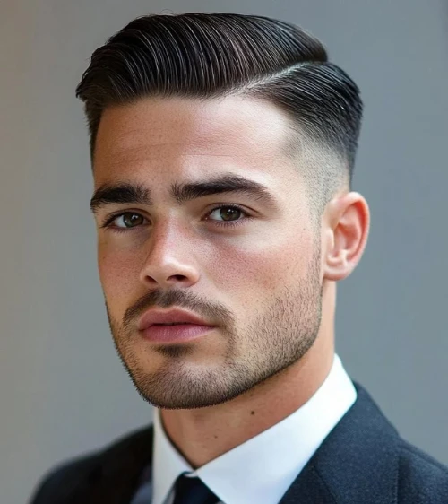 Business Professional Side Part with Short Sides