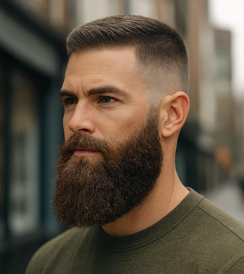 Crew Cut Fade with Beard
