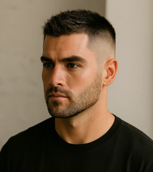 Edgy Crew Cut with Short Fade