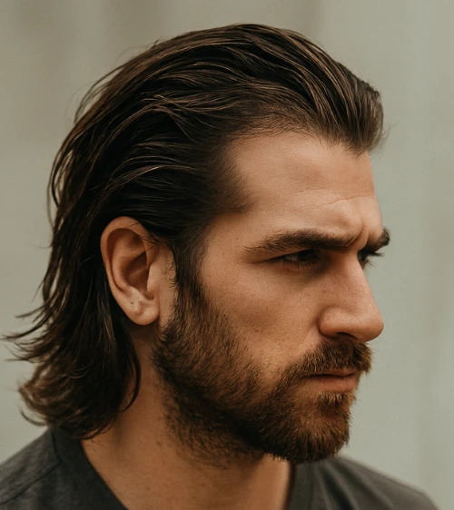 Long, Messy Slick Back