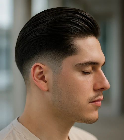 Medium Slick Back Fade