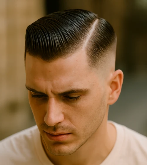 Slick Back Side Part Fade