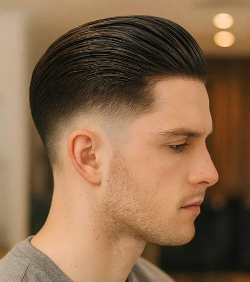 Slick Back with Drop Fade