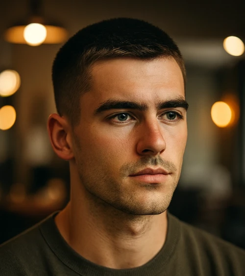 Traditional Crew Cut with No Fade