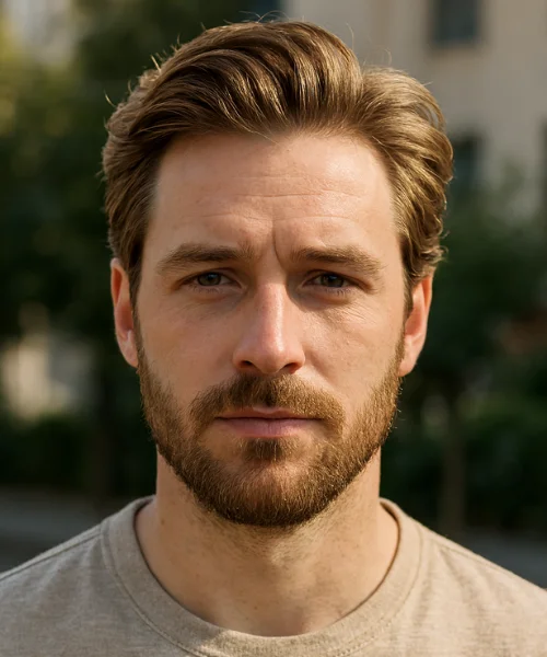 Casual Medium Brush Back with Beard