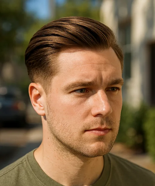 Long Comb Over with Tapered Sides