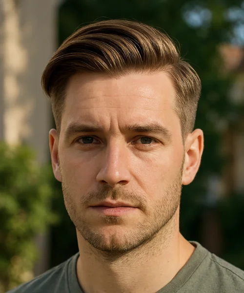 Long Comb Over with Tapered Sides